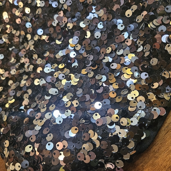 Asos black with silver sequined skirt. Sz 14, never worn - Picture 2 of 3